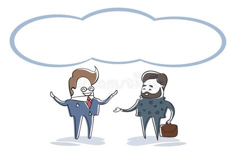 Two Business Man Speaking, Businessman Meeting Discussion Cartoon ...