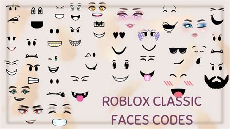 Roblox Classic Faces With Codes|| Use in games like RHS2|| - YouTube