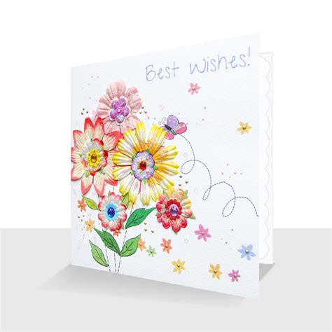 Best Wishes Highly Embellished Greeting Card - Paradis Terrestre