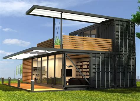 4 Containers Shipping Container Home Design with Large Second Floor ...