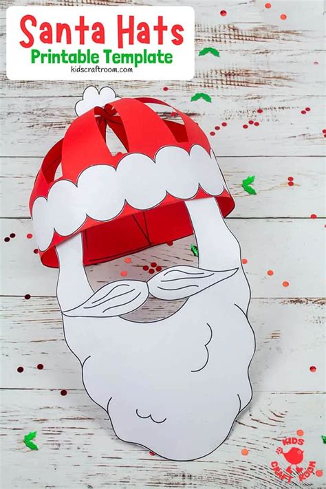 Paper Santa Hat Craft To Make and Wear - Kids Craft Room