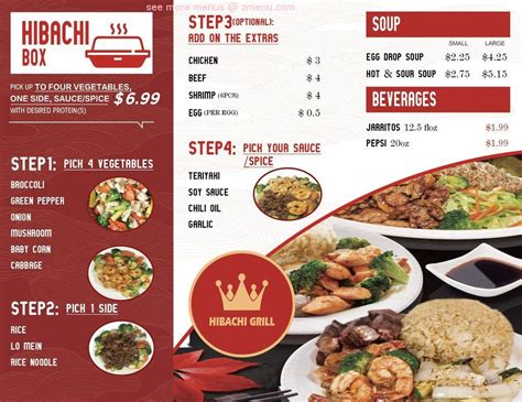 Menu at Hibachi Grill restaurant, Round Lake Beach, 440 E Rollins Rd