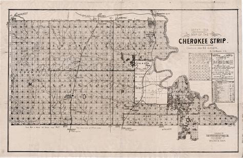 Cherokee Strip Land Run of 1893 - Rare & Antique Maps