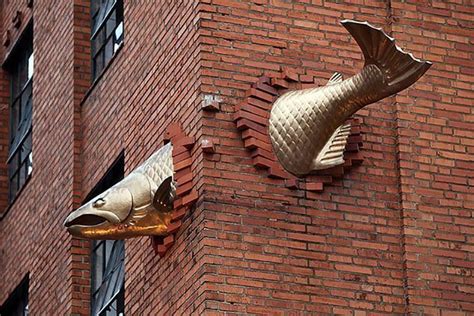 "Salmon Swimming Through Wall," 901 SW Salmon St., Portland Oregon ...