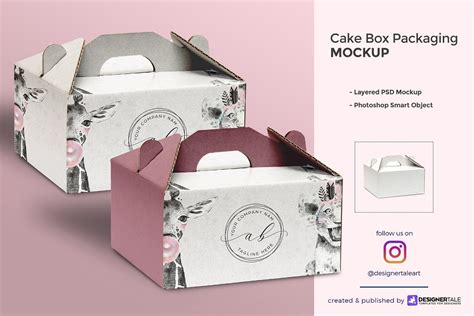 Cake Box Packaging Mockup | Bakery packaging design, Cake packaging ...