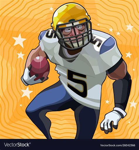 Cartoon funny male american football player Vector Image