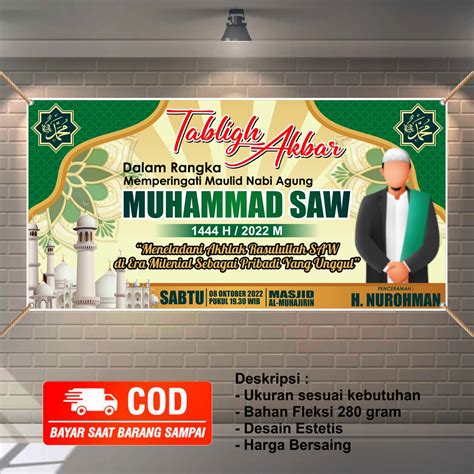 Ambil Promonya >> spanduk banner peringatan Maulid Nabi Muhammad SAW ...