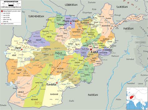 Physical Map Of Afghanistan