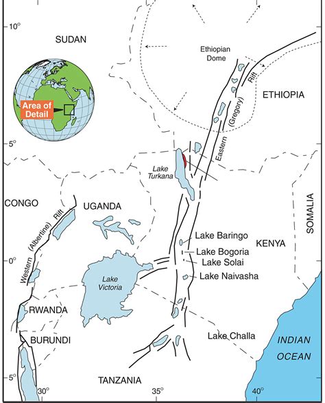 Lake Turkana Africa Map