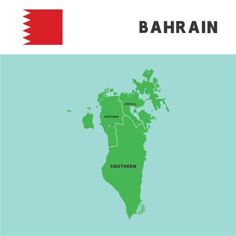 province name in Bahrain map and flag vector 12869419 Vector Art at ...