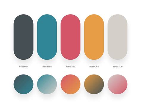 40 Beautiful Color Palettes With Their Similar Gradient Palettes