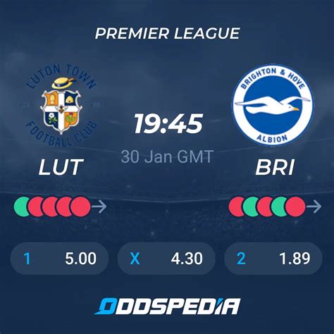 Luton Town vs Brighton & Hove Albion» Predictions, Odds, Live Score & Stats