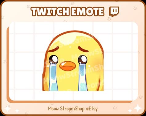 Twitch Emote / Cute Chick Cry Sad emoji for streamer / Cute | Etsy