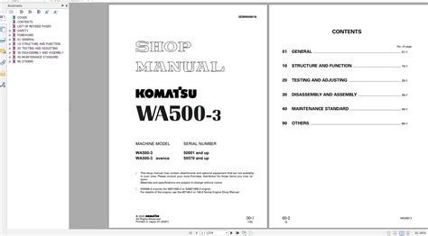 Komatsu Wheel Loader WA500-3 Shop Manual SEBM009016 2020