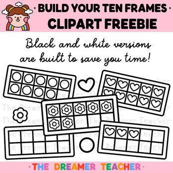 Ten Frames Clipart Freebie by The Dreamer Teacher | TPT