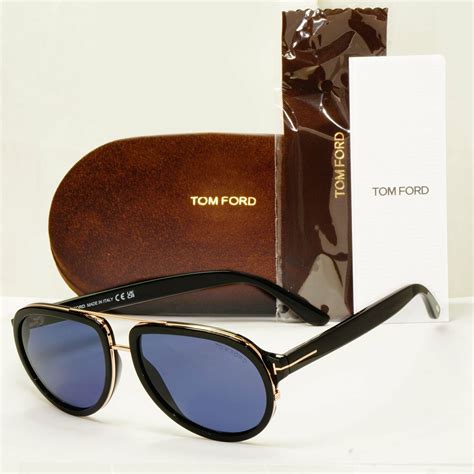 Tom Ford Geoffrey Sunglasses Black Blue Gold Pilot Designer Mens TF 779 ...