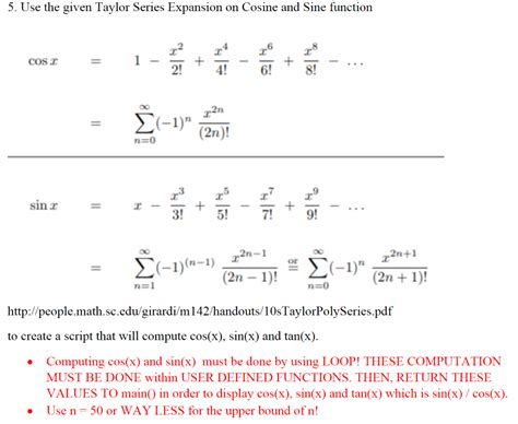 Solved 5. Use the given Taylor Series Expansion on Cosine | Chegg.com