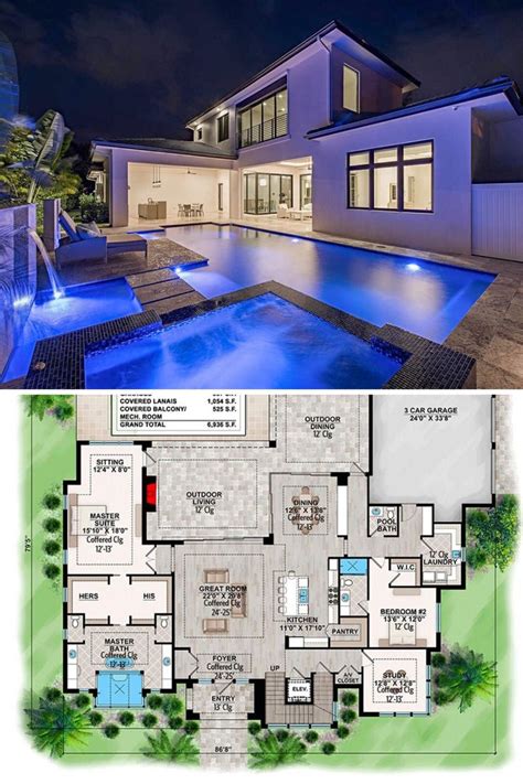 4-Bedroom Two-Story Contemporary Home (Floor Plan) | Modern house floor ...