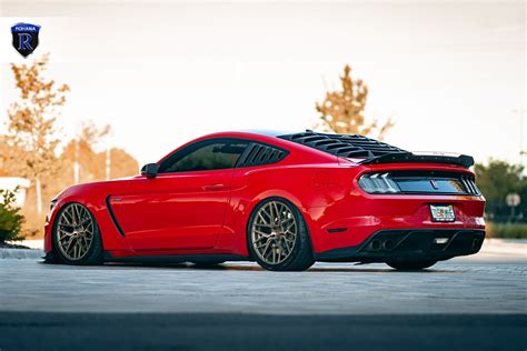 Ford Shelby Mustang GT350 Red with Bronze Rohana RFX10 Aftermarket ...