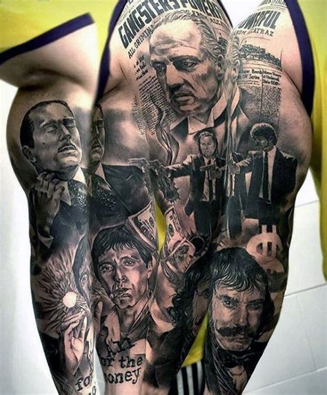 Gangster Themed Full Sleeve Tattoo