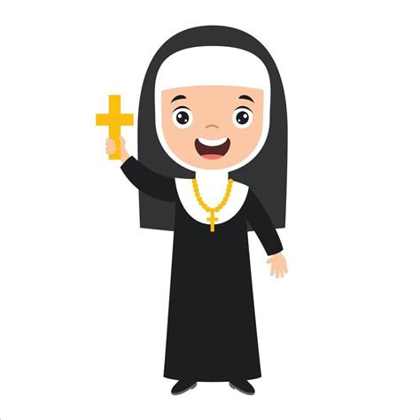 Cartoon Drawing Of A Nun 5520439 Vector Art at Vecteezy