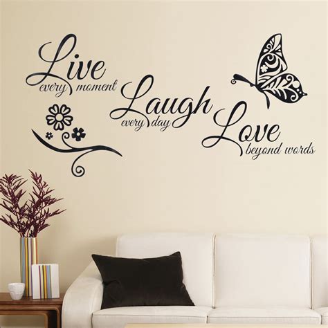 FAGINEY Adhesive Quote Motto Wall Sticker Bedroom Living Room Wall ...