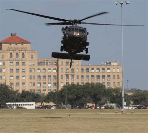 Army helicopters land at MacArthur Parade Field at Joint Base San ...