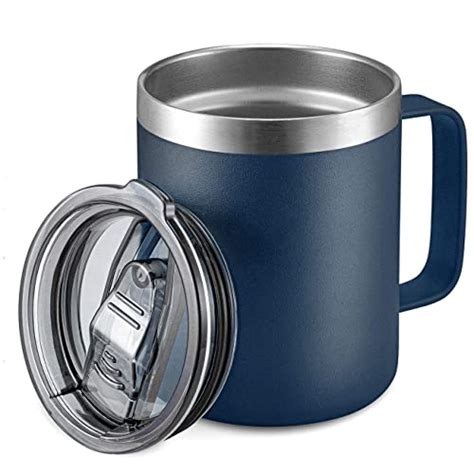 ALOUFEA 12oz Stainless Steel Insulated Coffee Mug with Handle, Double ...