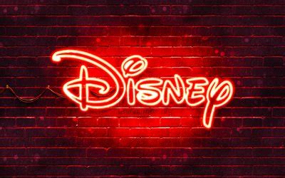 Download wallpapers Disney red logo, 4k, red brickwall, Disney logo ...