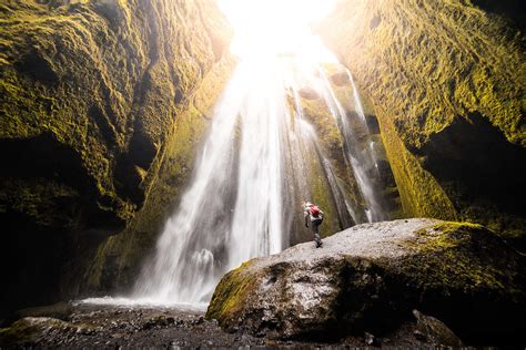 Icelandic Waterfall in a Cave Free Stock Photo | picjumbo