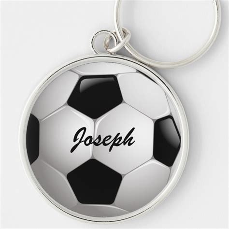 Customizable Football Soccer Ball Keychain | Zazzle.com