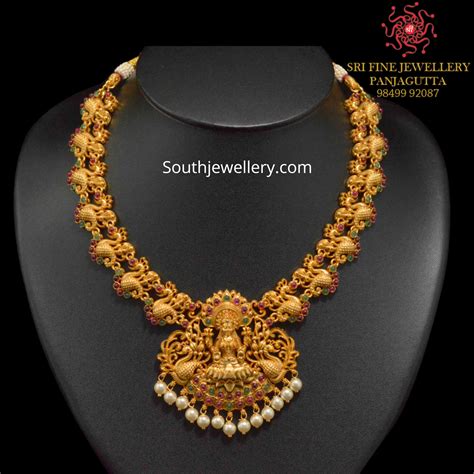 One Gram Gold Temple Haram Designs - Indian Jewellery Designs