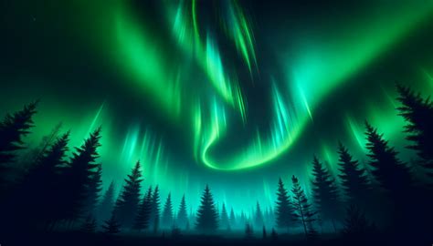 Enchanting Aurora Borealis Forest Wallpaper by QuantumCurator