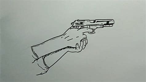 How to Draw Hand Holding Gun - YouTube