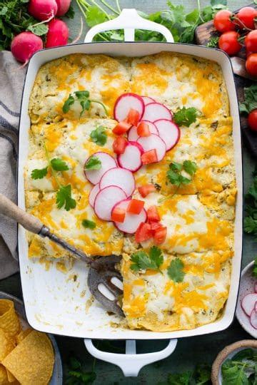 Green Chicken Enchilada Casserole - The Seasoned Mom