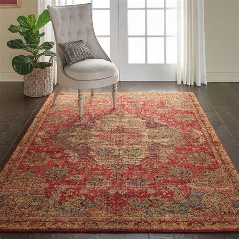 Nourison Vintage Tradition Persian Center Medallion Red Area Rug ...