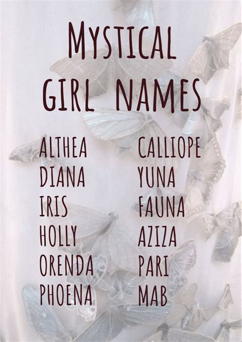 Mystical Girl Names | Mystical girl names, Book writing inspiration ...