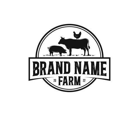 Animal Farm Logo. Livestock farm animal logo design. Cattle farm logo ...