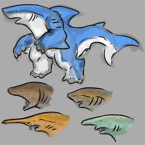 Shark Kaiju Design Sketching by SadSpiderParty on DeviantArt