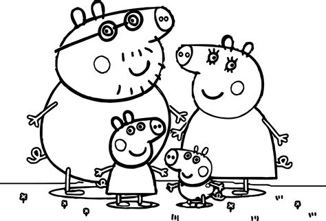 Peppa Pig Family Coloring Page | Wecoloringpage.com