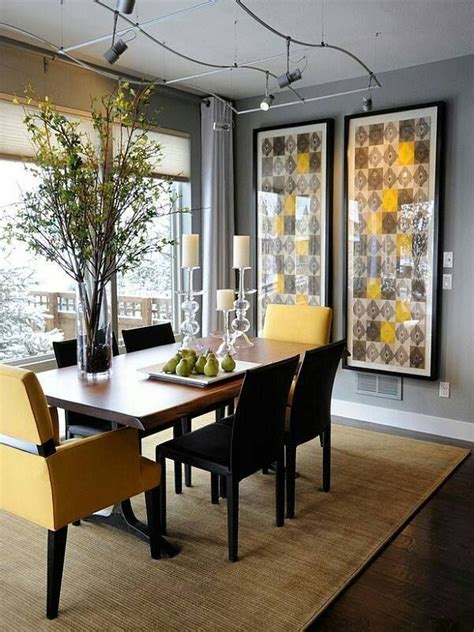 Pin on Decoración | Dining room decor modern, Yellow dining room ...