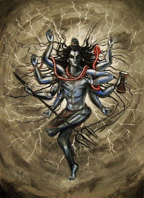 Download Shiv Tandav Shiva With Lightning Wallpaper | Wallpapers.com