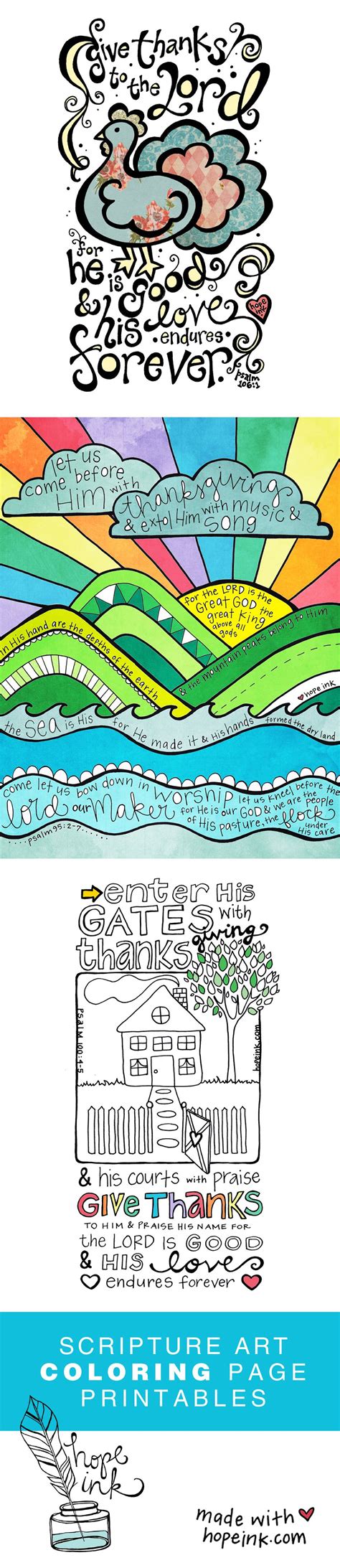 Grateful Coloring Sheets: Printable Scripture Art for Thanksgiving