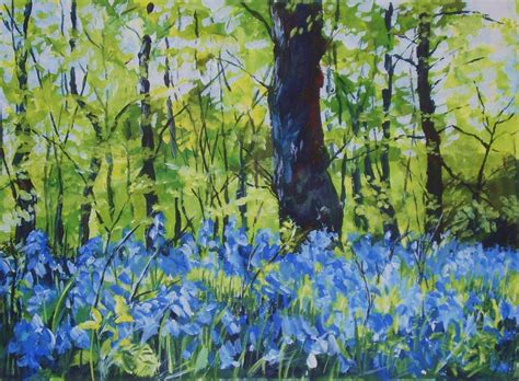 Bluebell Woods 4 Acrylic painting by Max Aitken | Artfinder