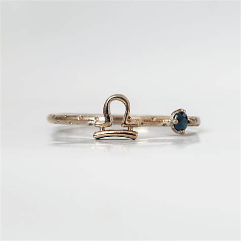 14K Libra Horoscope Birthstone Ring (Sapphire + Opal)