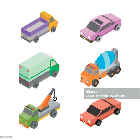 Car Isometric Car Isolated On White Background Stock Illustration ...