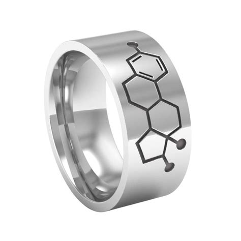 Estrogen Molecule Ring Silver Band Ring Estrogen Molecule - Etsy