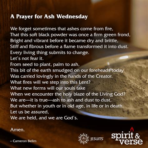 Catholic Prayer For Ash Wednesday