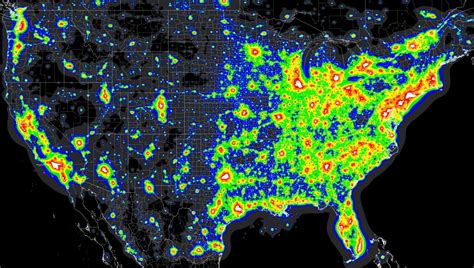 Light Pollution Map - (X-Post From Mapporn) : Astronomy - Dark Sky Map ...