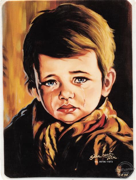 Oil Color Painting of Crying Boy | DesiPainters.com